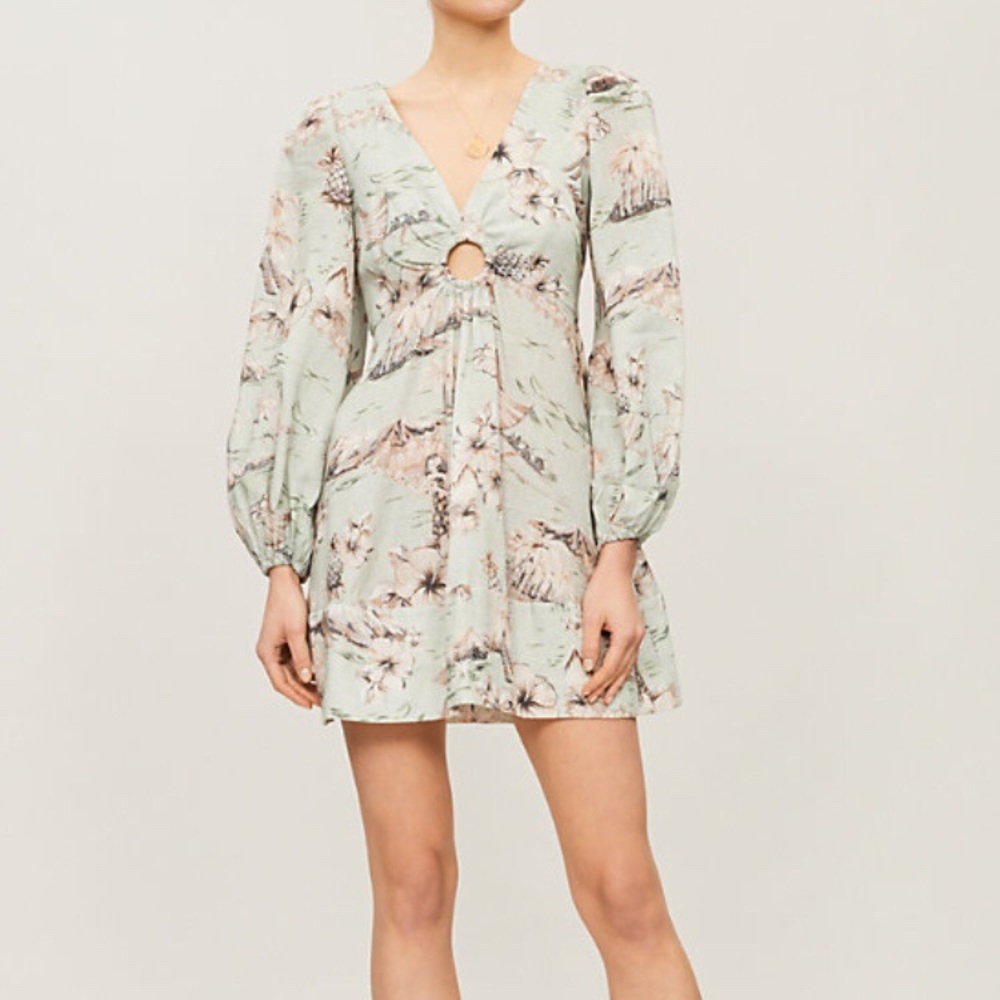 Zimmerman Wayfarer Floral-print Linen Mini Dress